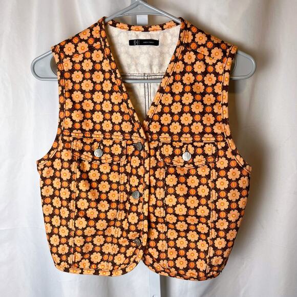 ASOS Reclaimed Vintage 70s Floral Matching Set Vest & Pants Women’s US 2 Retro - Picture 4 of 10